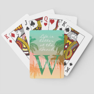 Persoonlijk monogram Het leven is beter op het str Pokerkaarten