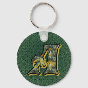 Persoonlijk Monogram Initiaal A Madeliefjes Kunst Sleutelhanger