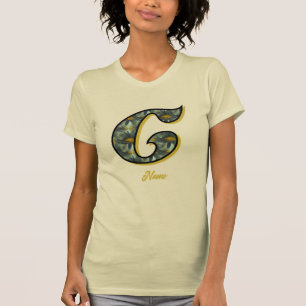 Persoonlijk monogram initiaal C madeliefjes bloem T-shirt