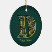 Persoonlijk Monogram Initiaal D Madeliefjes Bloem Keramisch Ornament (Rechts)