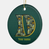 Persoonlijk Monogram Initiaal D Madeliefjes Bloem Keramisch Ornament (Links)