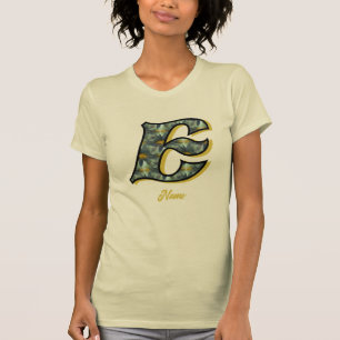 Persoonlijk monogram initiaal E madeliefje bloem k T-shirt