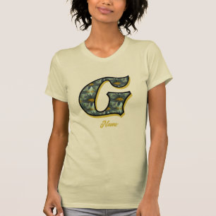 Persoonlijk monogram initiaal G madeliefjes bloem T-shirt