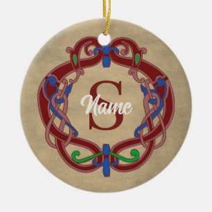 Persoonlijk monogram initiaal Keltisch ontwerp Keramisch Ornament