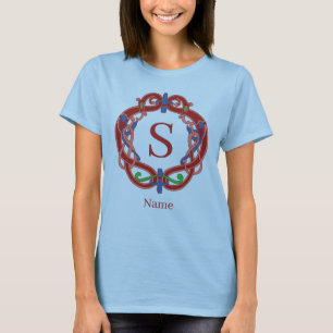 Persoonlijk monogram initiaal Keltisch ontwerp T-shirt
