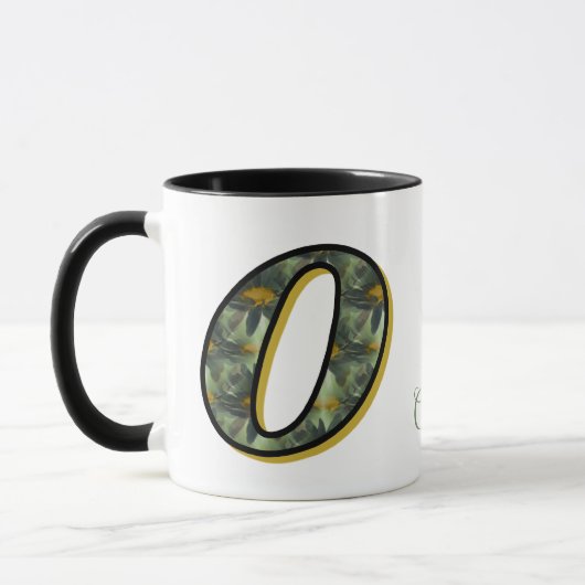 Persoonlijk monogram initiaal O madeliefjes bloem  Mok (Links)