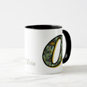 Persoonlijk monogram initiaal O madeliefjes bloem  Mok (Voorkant rechts)