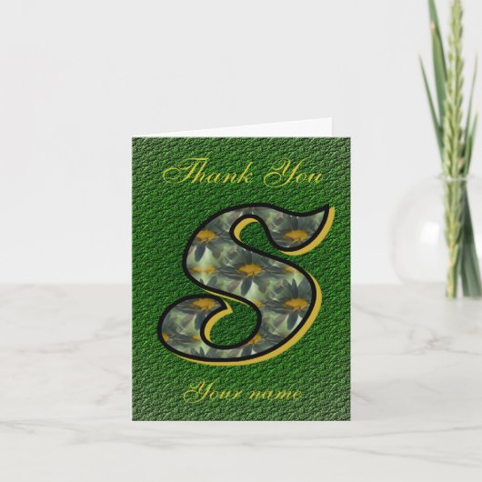 Persoonlijk monogram initiaal S madeliefjes kunst Bedankkaart (Voorkant)