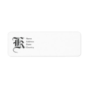 Persoonlijk Monogram K Retouradreslabel Etiket