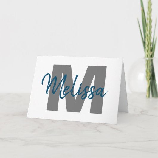 Persoonlijk monogram kaart (Voorkant)