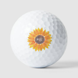 Persoonlijk Monogram Landelijke Zonnebloem Golfballen