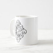 Persoonlijk Monogram met Krulversiering Koffiemok (Voorkant links)