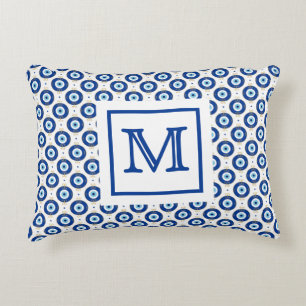 Persoonlijk Monogram Modern Oogpatroon Accent Kussen