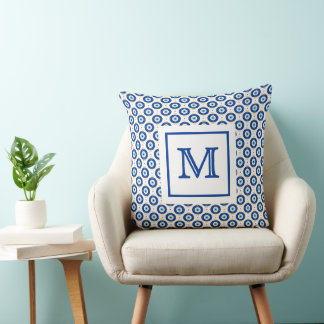 Persoonlijk Monogram Modern Oogpatroon Kussen