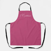 Persoonlijk Monogram Modern Roze Schort (Voorkant)