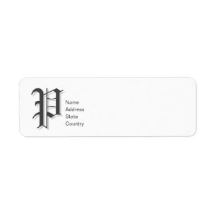 Persoonlijk Monogram P Retouradreslabel Etiket