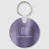 Persoonlijk Monogram Paars Sleutelhanger (Achterkant)