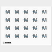 Persoonlijk Monogram Ronde Sticker (Vel)
