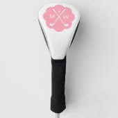Persoonlijk Monogram Roze Golfheadcover (Voorkant)