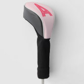 Persoonlijk Monogram Roze Rood Golfheadcover (Schuin)