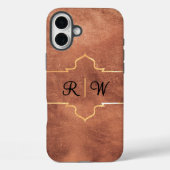 Persoonlijk Monogram Rustieke Koper Case-Mate iPhone Case (Achterkant)