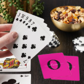 Persoonlijk monogram schrift naam roze zwart wit pokerkaarten (Insitu)