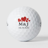 Persoonlijk Monogram Trouw Save The Date Golfballen (Voorkant)