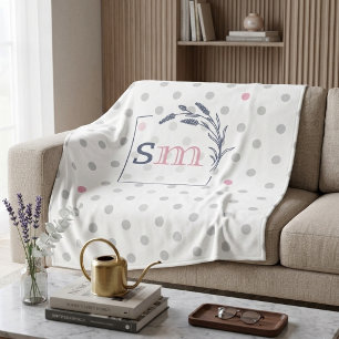 Persoonlijk Monogram Trouwcadeau Koppel Bruid Fleece Deken
