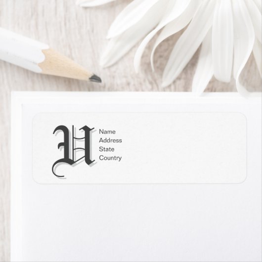 Persoonlijk Monogram U Retouradres Label (Insitu)