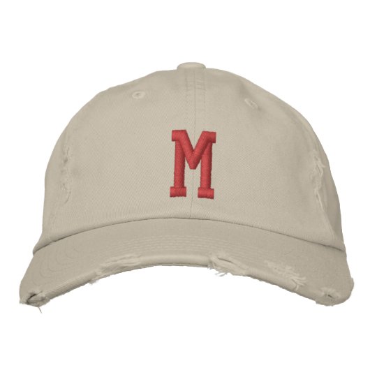 Persoonlijk Monogram Vet Initiaal Geborduurde Pet (Voorkant)