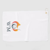 Persoonlijk monogram vos en bal golfhanddoek (Horizontaal)