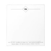 Persoonlijk Monogram Zakelijk  Notitieblok (Voorkant)
