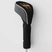 Persoonlijk monogram zwart & wit golfheadcover (Schuin)