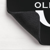 Persoonlijk monogram zwart-wit naam muismat (Hoek)