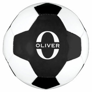 Persoonlijk Monogram Zwart-Wit Naam Voetbal