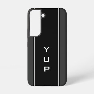 Persoonlijk monogram zwarte streep samsung galaxy hoesje