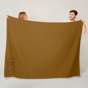 Persoonlijk monogramdatum effen bruin fleece deken