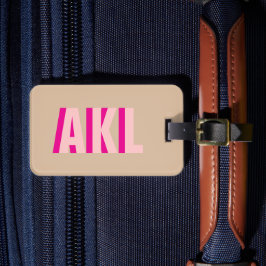 Persoonlijk Mooie Schaduw Monogram Roze Beige Bagagelabel