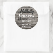 Persoonlijk moonshinelabel ronde sticker (Tas)