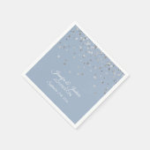 Persoonlijk mosterd BLUE Silver Confetti Wedding Servet (Hoek)