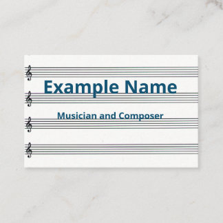 Persoonlijk "Muziek Manuscript Papier" (UK/Euro) Visitekaartje