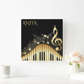 Persoonlijk Muziekinstrument Toetsenbord Vierkante Klok (Huis)