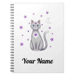 Persoonlijk Mystic Gray Kat Notitieboek