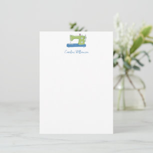 Persoonlijk naaimachinebriefpapier cadeau naaister notitiekaartje