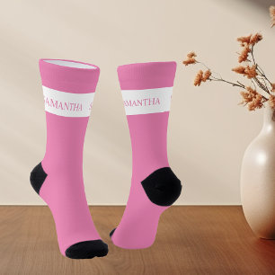 Persoonlijk Naam Monogram Basis Minimalistisch Sokken