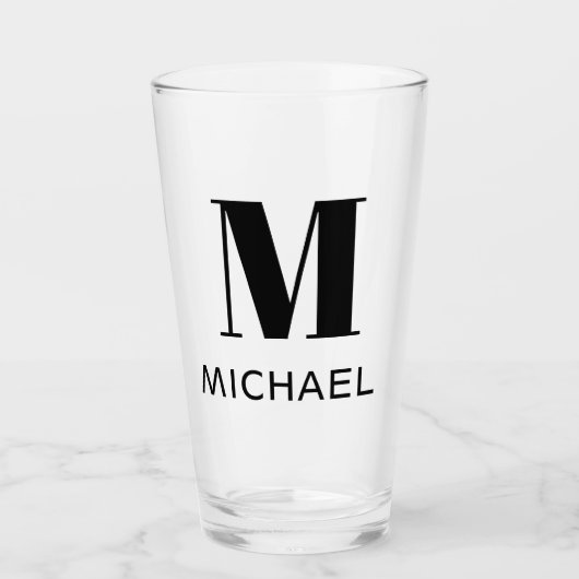 Persoonlijk naam monogram geschenkglas glas (Voorkant)