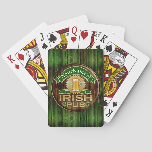 Persoonlijk Naambord Ierse Pub St. Patrick's Day Pokerkaarten (Achterkant)