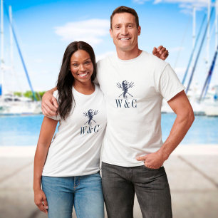 Persoonlijk Naaminitiaal Zeepaardje Nautisch T-shirt