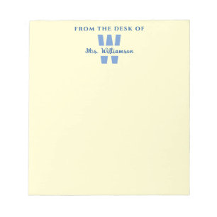 Persoonlijk naammonogram van de leerkracht notitieblok