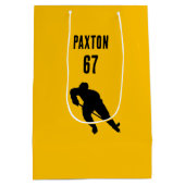 Persoonlijk naamnummer Hockey Gift Bag Medium Cadeauzakje (Achterkant)